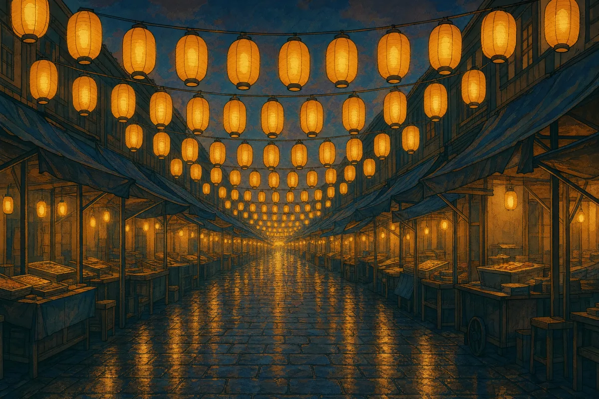 Lantern market, made by Linehaze
